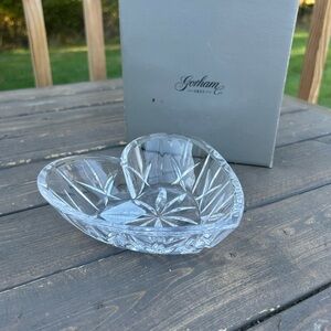 Gorham "Lady Anne" Heart Candy Crystal Candy Dish/Bowl  6"x6" Valentine’s‎ Day